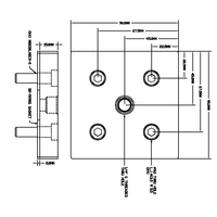 32-909014G-1 MODULAR SOLUTIONS PNEUMATIC PLATE 90MM X 90MM WITH GASKET 1/4" G THREADED CENTER THRU HOLE